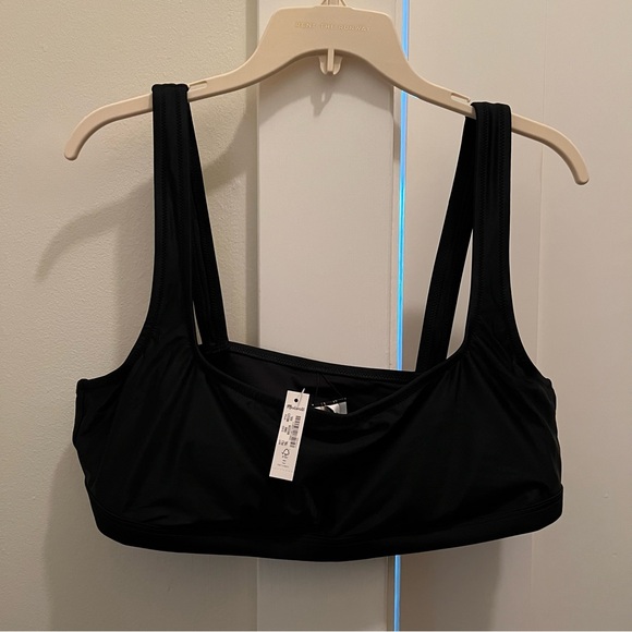 NWT Madewell Second Wave Balconette Bikini Swim Top XXL Black Square Neck Sporty - Picture 2 of 5
